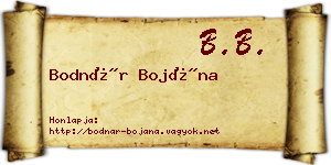 Bodnár Bojána névjegykártya